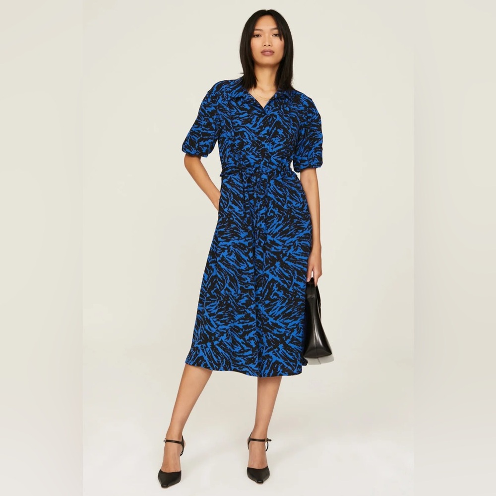 Jason Wu Blue and Black Printed Midi Dress